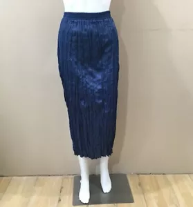 Zara Wrinkled Midi Skirt Women’s Size M Blue Satin Effect Blogger New 1131/835 - Picture 1 of 7