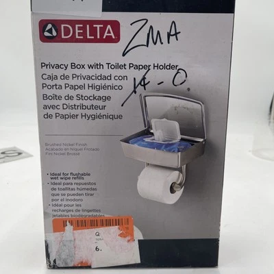 Delta EXTEN50-BN Wet Wipe Privacy Box Toilet Paper Holder Brushed Nickel - Image 1 of 4
