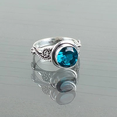 Apatite Gemstone 925 Sterling Silver Ring Handmade Jewelry Ring For Gift - Image 1 of 3