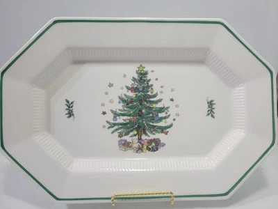Bandeja para servir Nikko Navidad octágona 15" X 10" excelente estado  Foto 1 de 2