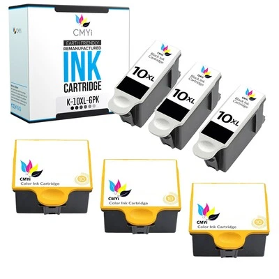 CMYi 6-Pack Compatible Ink Cartridges 10B and 10C for Kodak Hero 6.1, 7.1, 9.1 - Image 1 of 4