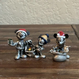 Vintage Hudson Pewter Disney Figurines – Mickey & Nephew + Santa Mickey - Picture 1 of 8