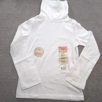 Camisa de cuello alto Faded Glory Girls XS 4/5 blanca elástica manga larga nueva con etiquetas vintage  Foto 1 de 4