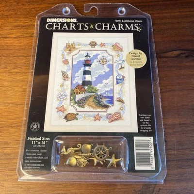 Dimensions Charts & Charms 72500 LIGHTHOUSE CHARM Design by Daniel Gorman NOS - Image 1 of 4
