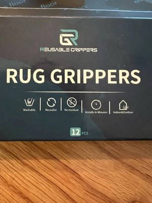 24 pcs Reusable Grippers Indoor / Outdoor Rug / Carpet / Mat Grippers  / 5" x 1" - Image 1 of 4