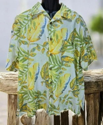 Joe Marlin Tropical Leaf Print Hawaiian Shirt XL - Image 1 of 4