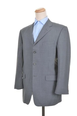 BURBERRY LONDON Solid Gray 100% Wool Mens Blazer Sport Coat Jacket - 42 L - Imagem 1 de 4