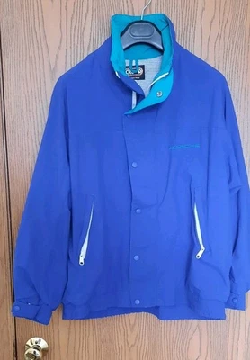 Porsche Mens Vintage Blue Full Zip Jacket Manufactured By Crown Size L - Image 1 of 4