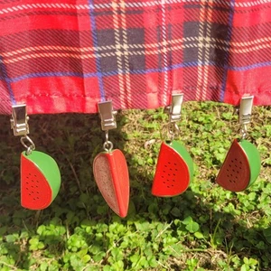 Home Set of 4 Watermelon Resin Tablecloth Weights Clips Handicraft Watermelon... - Picture 1 of 8