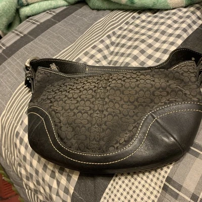 Vintage Coach 6351 SoHo Hobo Signature Bag Canvas Black Good Condition - Image 1 of 4