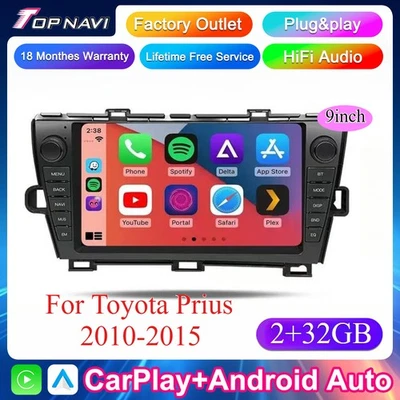 9" Touch Screen Car Stereo Radio For Toyota Prius 2010-2015 Carplay BT DSP SWC - Image 1 of 4