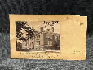 FOTO ADJUNTA A UNA TARJETA POSTAL DE 1¢ WASHINGTON SCHOOL, WESTFIELD, NJ - Imagen 1 de 2