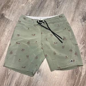 Pantalones Cortos de Tabla Híbridos Volcom Estampado Pirata Monstruo Marino - Talla 30 - Estilo Surf/Natación - Imagen 1 de 9