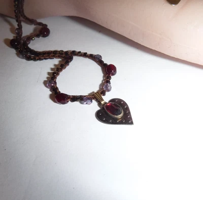 Delicado collar colgante Holly Yashi 14K cierre GF cuentas de cristal de ganchillo de 16,5" Foto 1 de 4