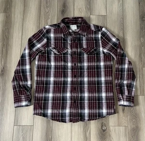 American Eagle Shacket pesante flanella uomo taglia grande rosso tessuto a quadri - Foto 1 di 9