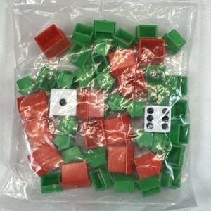 Monopoly Classic Game Replacement DICE HOUSES & HOTELS Parts Pieces C1009 SEALED - Picture 1 of 4