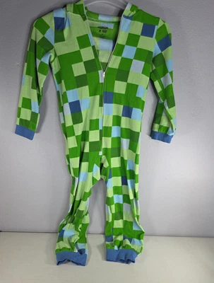 Traje Minecraft Creeper Union Pijama Mediano Verde Cremallera Con Capucha Manga Larga Foto 1 de 4