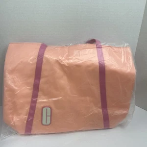 CLINIQUE 2024 Limited Edition Large Peach/Pink Tote Bag Satin  New with Tags - Picture 1 of 5