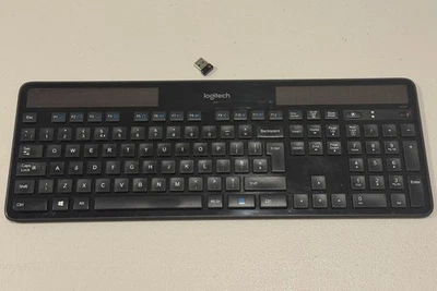 Logitech K750 Solar Wireless Keyboard with USB Adapter READ DESCRIPTION - image 1 of 4