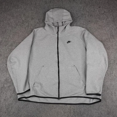Nike Hoodie Mens 3XL Tall Gray Tech Fleece Full Zip Sweatshirt Jacket 928483-063 - Image 1 of 4