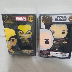 FUNKO POP! PIN: Star Wars - Count Dooku und Wolverine Konvolut 2 Funko Pins - Bild 1 von 4
