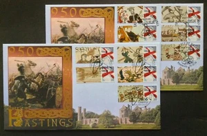 Buckingham 2016 Schlacht von Hastings Set auf 2 Ersttagsbriefen, Pevensey + Schlacht - Bild 1 von 5