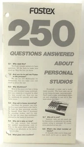 FOSTEX MULTITRACK Vg 1983 PAMPHLET 250 Questions Answered About Personal Studios - Picture 1 of 3