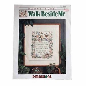 Dimensions 155 WALK BESIDE ME BY NANCY ROSSI Cross Stitch Booklet BIRDS - Picture 1 of 3