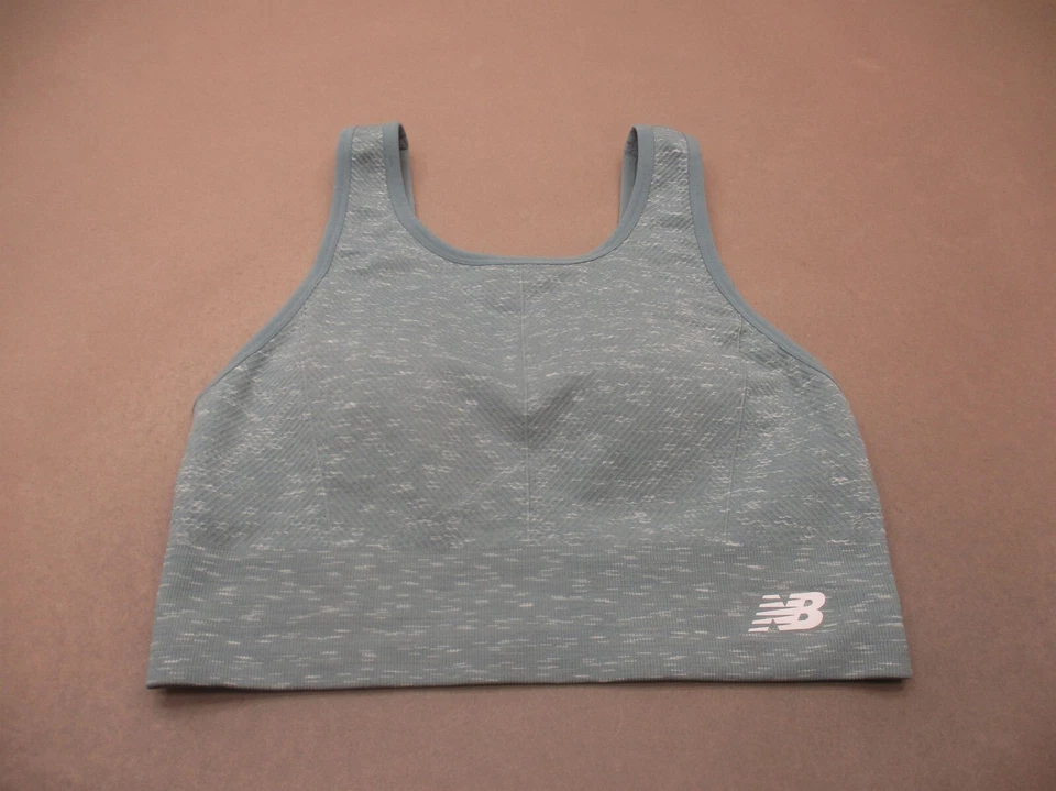 Sujetador deportivo New Balance talla L para mujer forrado gris inalámbrico ajustado yoga 7Q Foto 1 de 4