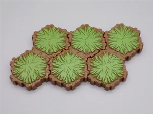 Heroscape - Gras Gelände Fliese x 3 (2 Sechskant) - Bild 1 von 1