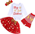 My First Christmas Clothes Baby Girls My 1er Christmas Romper Top + jupe Dot Tutu
