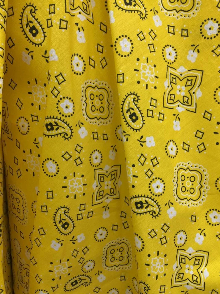 Bandana YELLOW Poly Cotton 58 Inch Wide Fabric by The Yard - Image 1 of 1