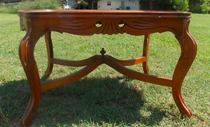 Walnut Mahogany Carved Inlaid Coffee Table (CT71) - Picture 1 of 8