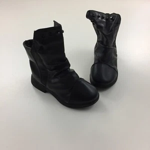 NEW Kids Toddler Girls Black Perforated Leather Studded Boots Shoes sz 28/US 9.5 - Picture 1 of 8