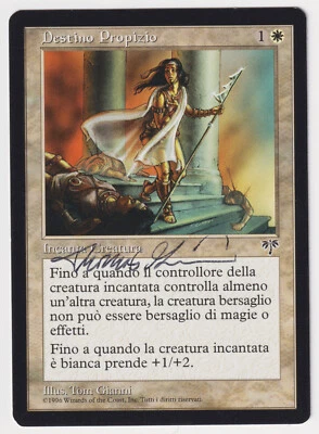 Signed Italian Favorable Destiny LP Mirage Artist Thomas Gianni 1996 MTG Magic! - Image 1 of 2