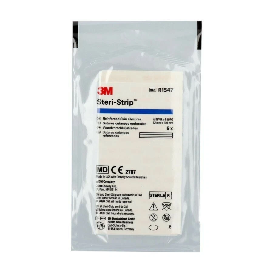 3M Steri-Strip Elastic Skin Closures R1547 12mm x 100mm x 288 Strips (48 x 6) - Image 1 of 1