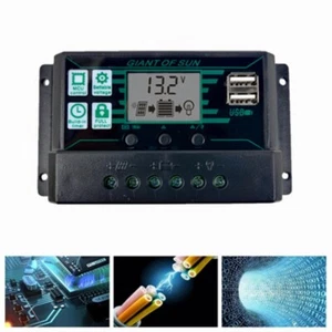 MPPT PWM Solar Charge Controller 12V 24V Solar Panel Battery Regulator 2 USB LCD - Picture 1 of 9