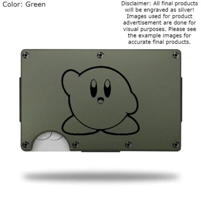 Custom "KIRBY" Laser Engraved Wallet - Pick A Wallet Color - Image 1 of 4