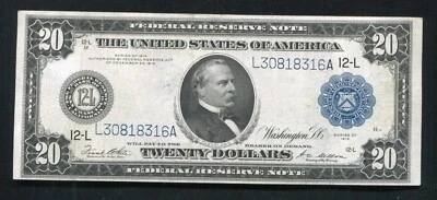 FR. 1011a 1914 $20 FRN FEDERAL RESERVE NOTE SAN FRANCISCO, CA VERY FINE+ - Image 1 of 2