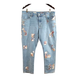 Pantalones de mezclilla para mujer Pilcro Anthropologie ajustados boyfriend tiro medio relajados 32 - Imagen 1 de 11