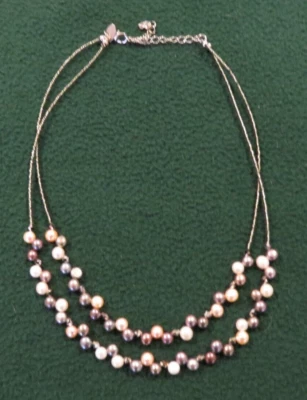 Collar LIA SOPHIA Multicolor Perla de Agua Dulce y Cristal 2 Hilos 16-19 pulgadas EC Foto 1 de 4