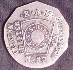 Clinton Capítulo Nº 37 Masónico Shekel Penny Token Flemington Nueva Jersey - Imagen 1 de 2