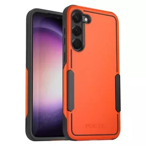 For Samsung Galaxy S23 Case | Poetic Dual Layer Heavy Duty Tough Cover Orange - Picture 1 of 5