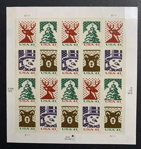 US Stamps Christmas Holiday Knits. 41¢ Pane of 20. SC #4210a - Picture 1 of 2