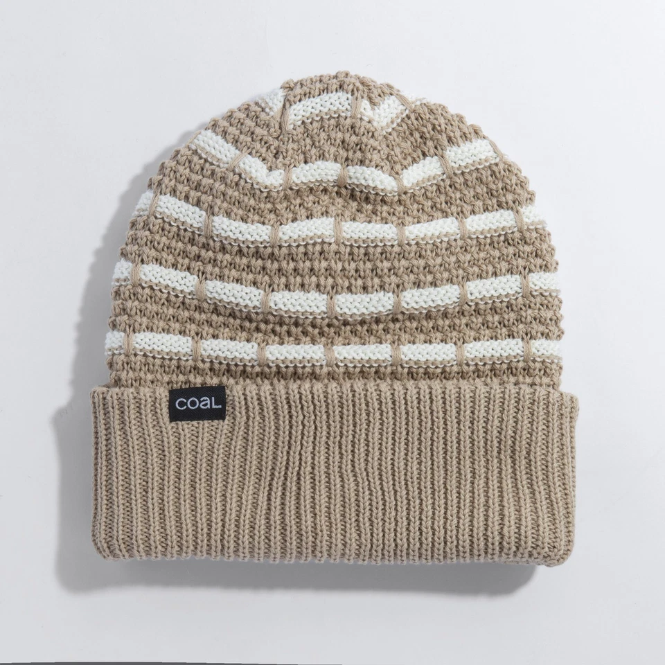 Coal The Fir 中长有机棉豆豆男女通用 OSFM 卡其色 Off 白色 全新 — 第 1/1 张图片