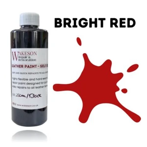 BRIGHT RED Leather repair Paint Colourant Restorer For Shoes Bags Trainers Sofa - Picture 1 of 8