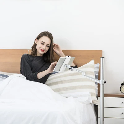 Height adjust lecture netflix bed stand fr IPAD Pro//tablet/MS Surface-Silver - Image 1 of 4