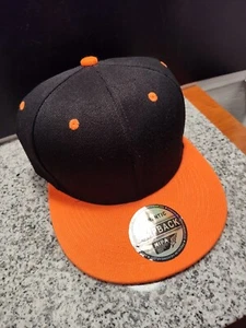 Black & Orange Snapback Cap Baseball Hat New w/Tags. Adult. By Premium Headwear - Picture 1 of 3