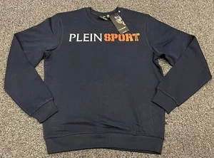 Plein Sport Crew Neck Sweatshirt Navy Large - Picture 1 of 6