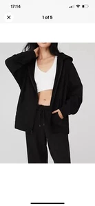 ALO YOGA Women's Everyday Full Zip Hooded Jacket Black Small - Picture 1 of 24